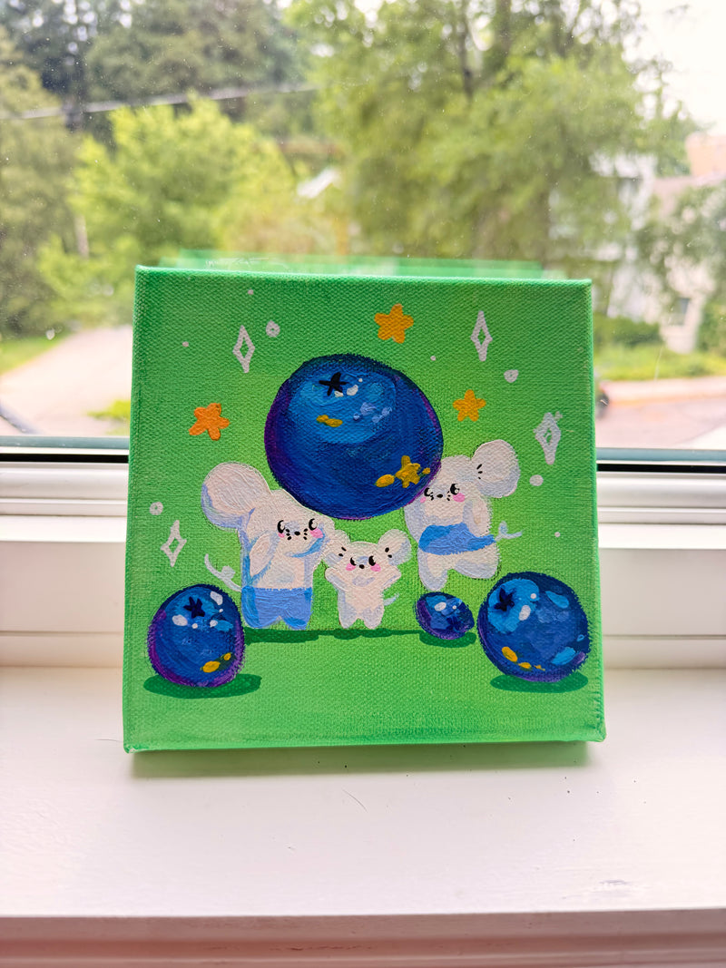 Original mouse blueberry art (canvas)