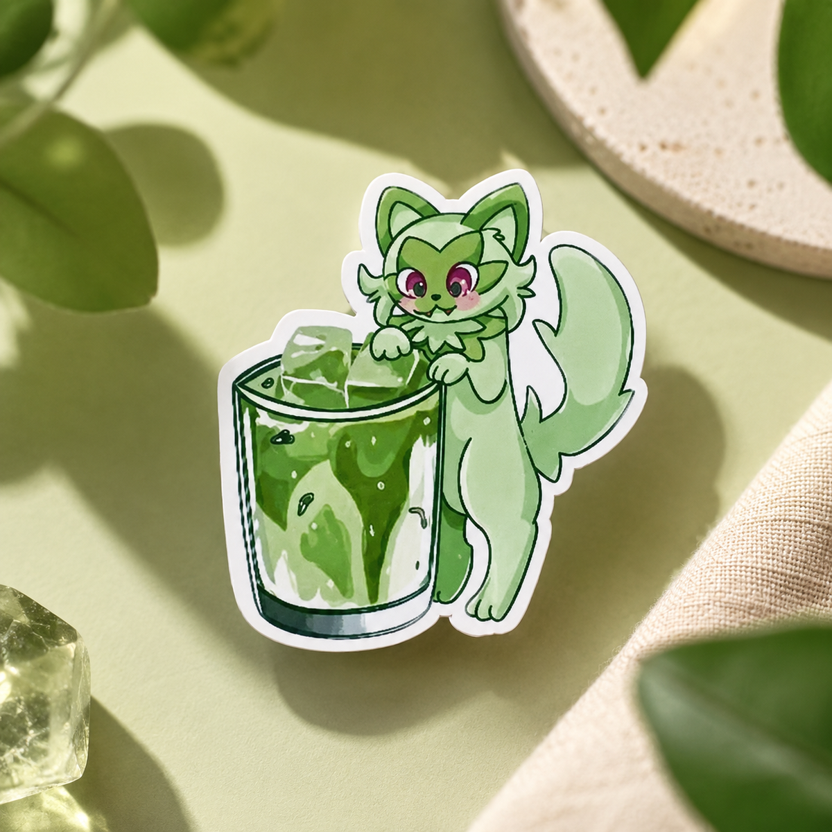 Matcha Cat Sticker