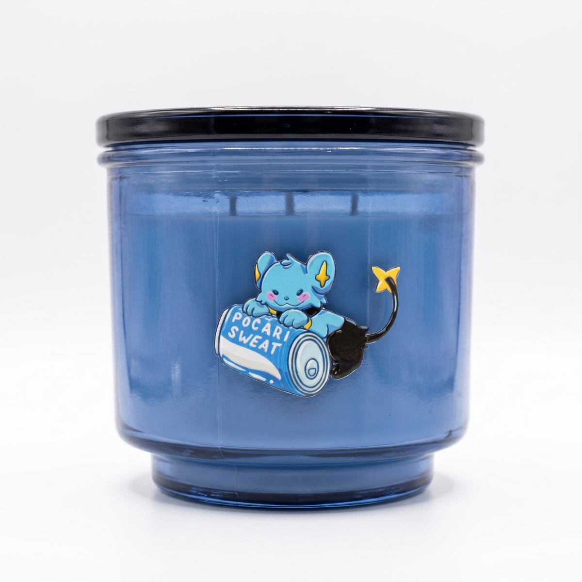 Thirsty Blue Kitty Candle