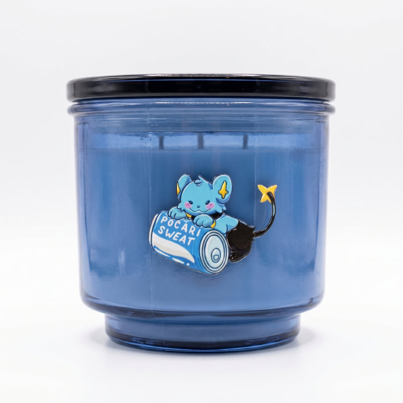 Thirsty Blue Kitty Candle